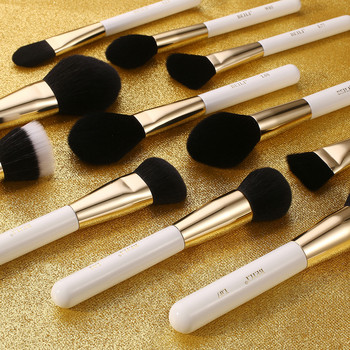BEILI Luxury White Gold Βούρτσες Μακιγιάζ Τρίχας Κατσίκας Professional Foundation Make up Brush Blush Powder φρυδιών brochas maquillaje