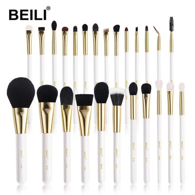BEILI prabangūs balto aukso ožkų plaukų makiažo šepetėliai profesionalus makiažo šepetėlis, antakių pudra brochas maquillaje