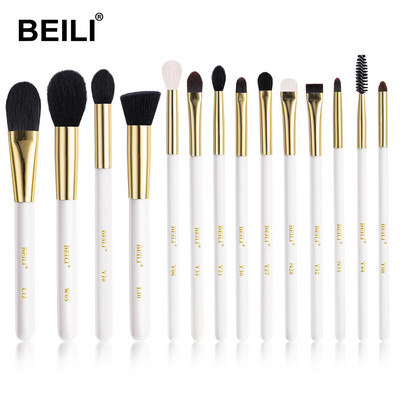 BEILI prabangūs balto aukso ožkų plaukų makiažo šepetėliai profesionalus makiažo šepetėlis, antakių pudra brochas maquillaje
