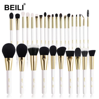 BEILI prabangūs balto aukso ožkų plaukų makiažo šepetėliai profesionalus makiažo šepetėlis, antakių pudra brochas maquillaje