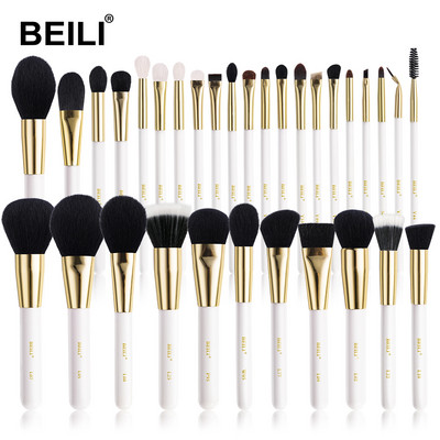 BEILI prabangūs balto aukso ožkų plaukų makiažo šepetėliai profesionalus makiažo šepetėlis, antakių pudra brochas maquillaje