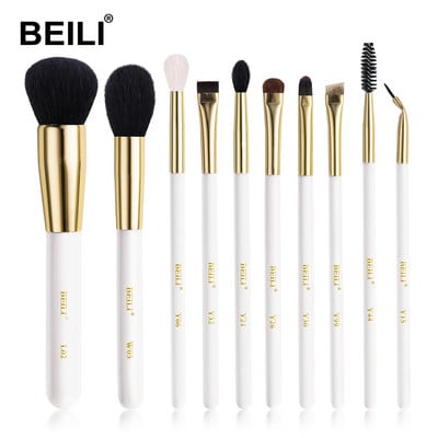 BEILI prabangūs balto aukso ožkų plaukų makiažo šepetėliai profesionalus makiažo šepetėlis, antakių pudra brochas maquillaje
