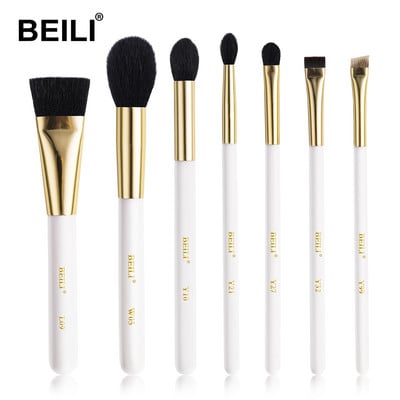 BEILI prabangūs balto aukso ožkų plaukų makiažo šepetėliai profesionalus makiažo šepetėlis, antakių pudra brochas maquillaje