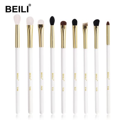 BEILI prabangūs balto aukso ožkų plaukų makiažo šepetėliai profesionalus makiažo šepetėlis, antakių pudra brochas maquillaje