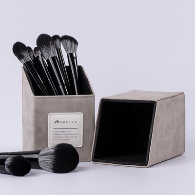 Makiažo katės kosmetinis šepetėlis-2022Nauja juodo sidabro serija-17BASF minkšti plaukų šepečiai-pradedantiesiems ir profesionaliems grožio priemonėms-makiažo rašiklis