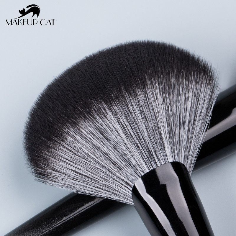 Makiažo katės kosmetinis šepetėlis-2022Nauja juodo sidabro serija-17BASF minkšti plaukų šepečiai-pradedantiesiems ir profesionaliems grožio priemonėms-makiažo rašiklis