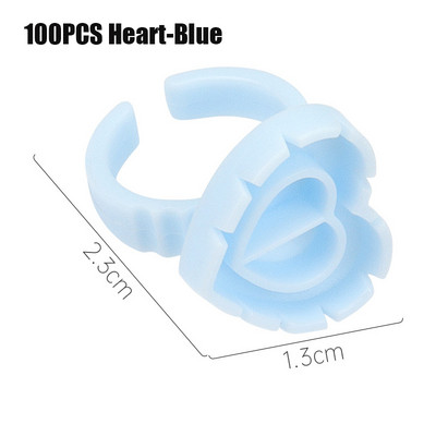 50/100 vnt Didmeninė prekyba vienkartiniais blakstienų klijais ventiliatoriaus puodelio žiedų laikiklio talpykla tatuiruotės pigmento blakstienų priauginimo įrankiai blakstienų reikmenys