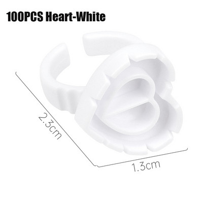 50/100 vnt Didmeninė prekyba vienkartiniais blakstienų klijais ventiliatoriaus puodelio žiedų laikiklio talpykla tatuiruotės pigmento blakstienų priauginimo įrankiai blakstienų reikmenys