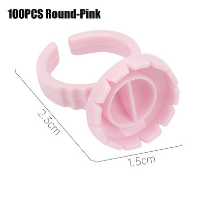 50/100 vnt Didmeninė prekyba vienkartiniais blakstienų klijais ventiliatoriaus puodelio žiedų laikiklio talpykla tatuiruotės pigmento blakstienų priauginimo įrankiai blakstienų reikmenys