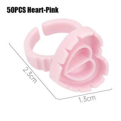 50/100 vnt Didmeninė prekyba vienkartiniais blakstienų klijais ventiliatoriaus puodelio žiedų laikiklio talpykla tatuiruotės pigmento blakstienų priauginimo įrankiai blakstienų reikmenys