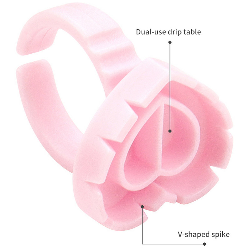 50/100 vnt Didmeninė prekyba vienkartiniais blakstienų klijais ventiliatoriaus puodelio žiedų laikiklio talpykla tatuiruotės pigmento blakstienų priauginimo įrankiai blakstienų reikmenys