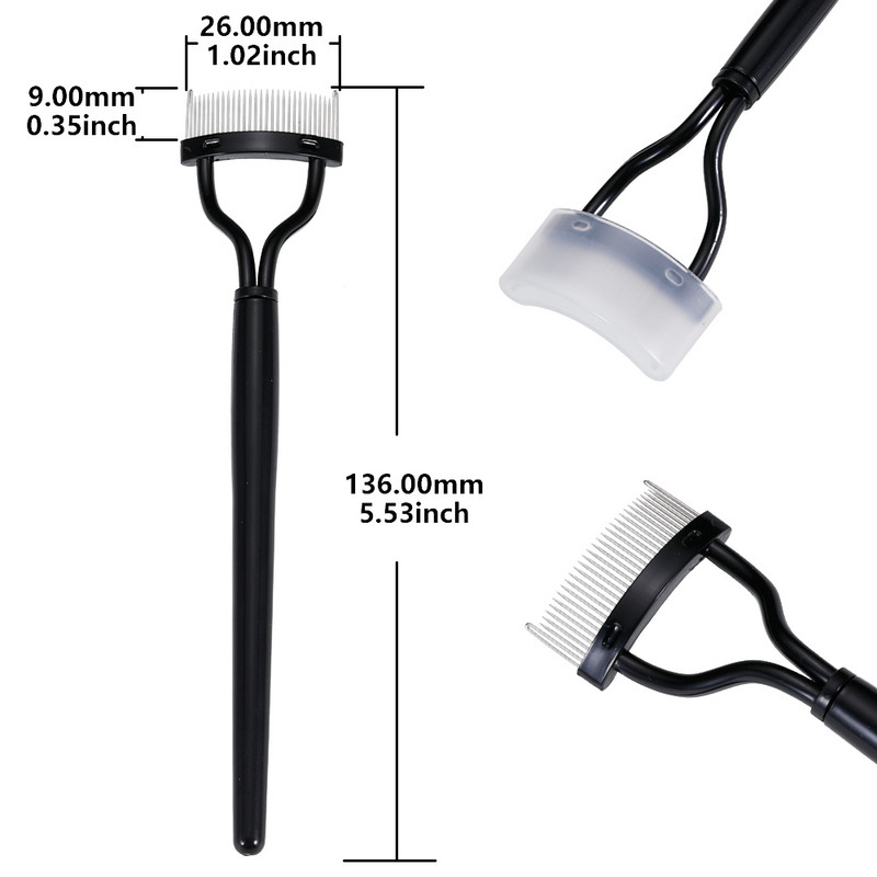 Skropstu ķemmes skropstu atliecējs skaistumkopšanas aplauzums skropstu atdalītājs metāla skropstu birste ķemmes skropstu tušas atdalītājs skaistumkopšanas aplauzums kosmētikas rīks