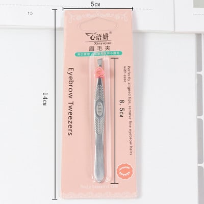 Pensetă pentru sprâncene din oțel inoxidabil Frumusețe frumusețe Deschidere oblică Instrument de modelare a sprâncenelor Pensetă pentru ochi de machiaj multifuncțională