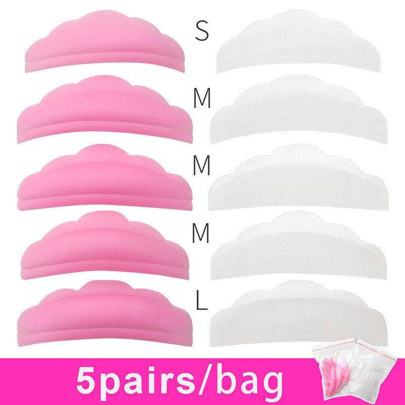 5 poros Perm dirbtinių blakstienų pagalvėlių rinkinys silikono apsauginiai pagalvėlės blakstienų priauginimo pakeliantys rietėjai, transplantato skydo pleistrai