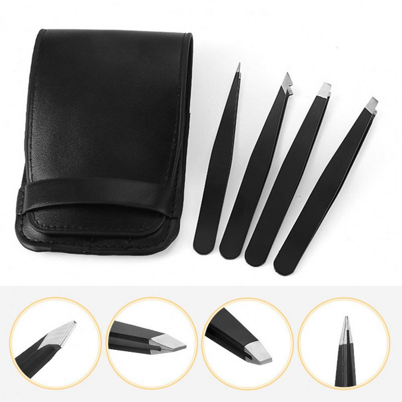 4 vnt. / rinkinys antakių pincetas, tikslus kelių galvučių nerūdijančio plieno blakstienų priauginimo segtukas makiažo grožiui antakių priemonė