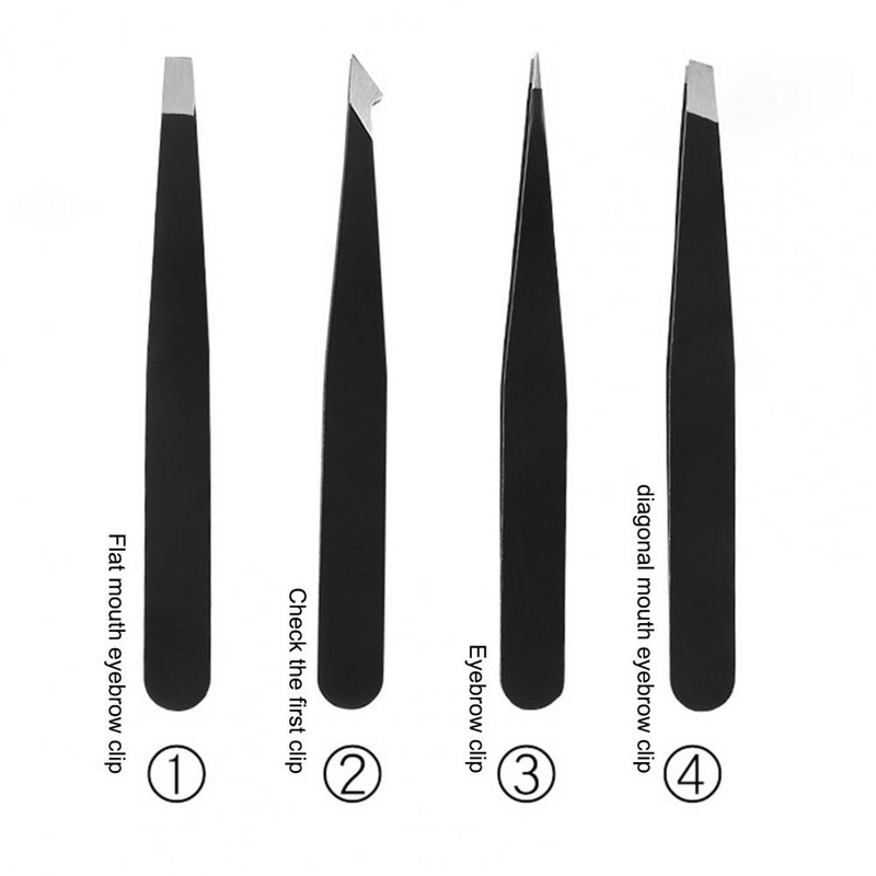 4 vnt. / rinkinys antakių pincetas, tikslus kelių galvučių nerūdijančio plieno blakstienų priauginimo segtukas makiažo grožiui antakių priemonė