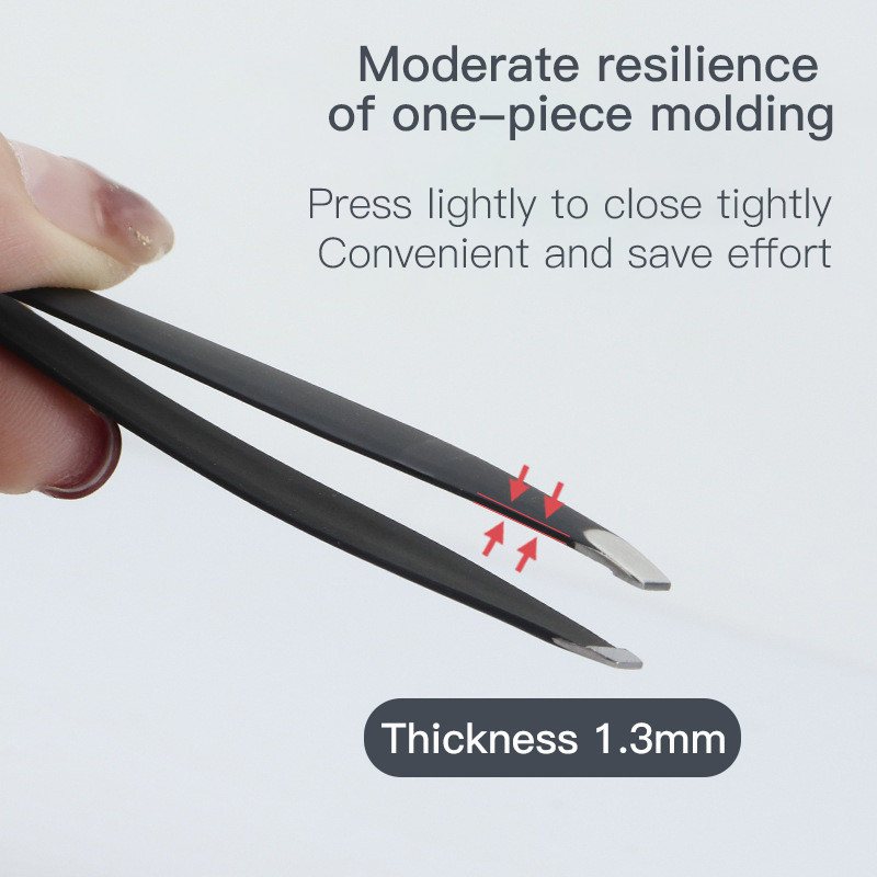 Pensetă pentru sprâncene Clip din oțel inoxidabil Vârf înclinat Pinse pentru sprâncene cu vârf plat pentru tunderea sprâncenelor Instrumente pentru îndepărtarea părului feței