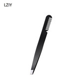 LIZY crna pinceta za obrve od nehrđajućeg čelika Hair Beauty kosi izvlakač kopče za obrve s češljem Alati za podrezivanje obrva