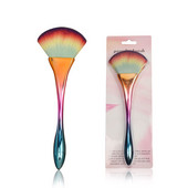 Profesionalūs vaivorykštės vėduoklės formos vienetiniai makiažo šepetėliai ploni juosmens rankena spalvingas šepetėlis Išsklaidytas pudros ventiliatoriaus skaistalų šepetėlis