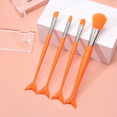 Lucky-Girls costum din patru piese sirenă perie de machiaj fibre colorate păr moale perie pudră liberă instrumente de machiaj pentru frumusețe