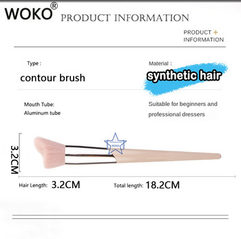 Alien Contour Brush Fashion Βούρτσα Μακιγιάζ Fenty Style Pink Συνθετικά Μαλλιά Professional Face Angled Contour Powder Πινέλο μακιγιάζ