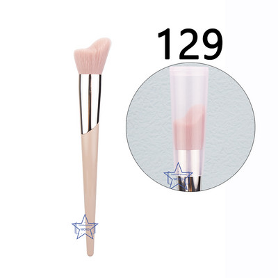 Štetec na kontúrovanie tváre Alien, módny štetec na make-up v štýle Fenty, ružový syntetický vlas, profesionálny štetec na kontúrovanie tváre s uhlovým efektom, púderový štetec na make-up