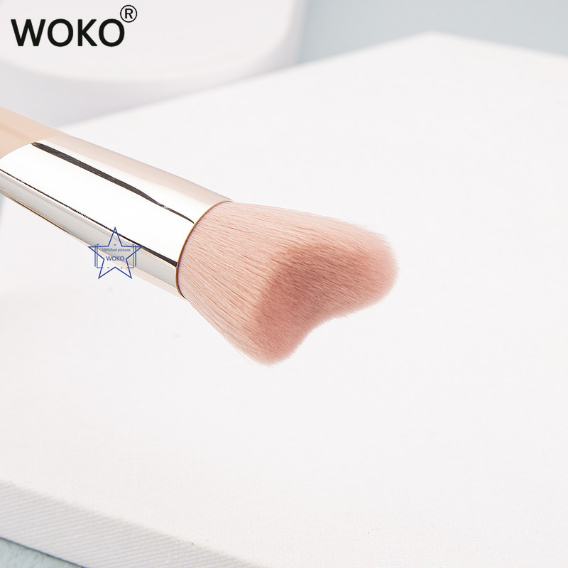 Štetec na kontúrovanie tváre Alien, módny štetec na make-up v štýle Fenty, ružový syntetický vlas, profesionálny štetec na kontúrovanie tváre s uhlovým efektom, púderový štetec na make-up