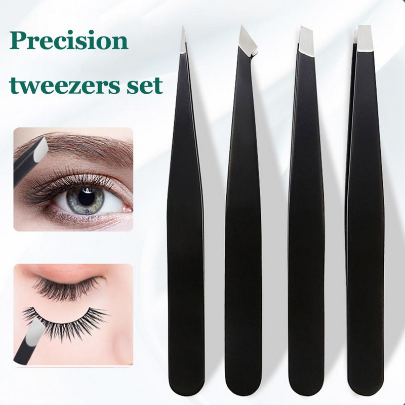 4 vnt. / rinkinys antakiai pincetai kirpimo mašinėlė, profesionali barzdos blakstienų kirpimo priemonė, skirta veido makiažo įrankiui.