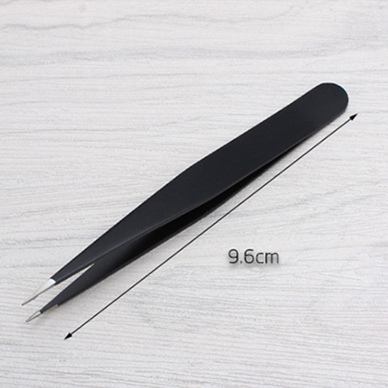 Set de 3 bucăți profesionale din oțel inoxidabil cu vârf înclinat agrafă pentru îndepărtarea genelor pensete pentru sprâncene instrument de frumusețe pentru machiaj cu pungă roșie