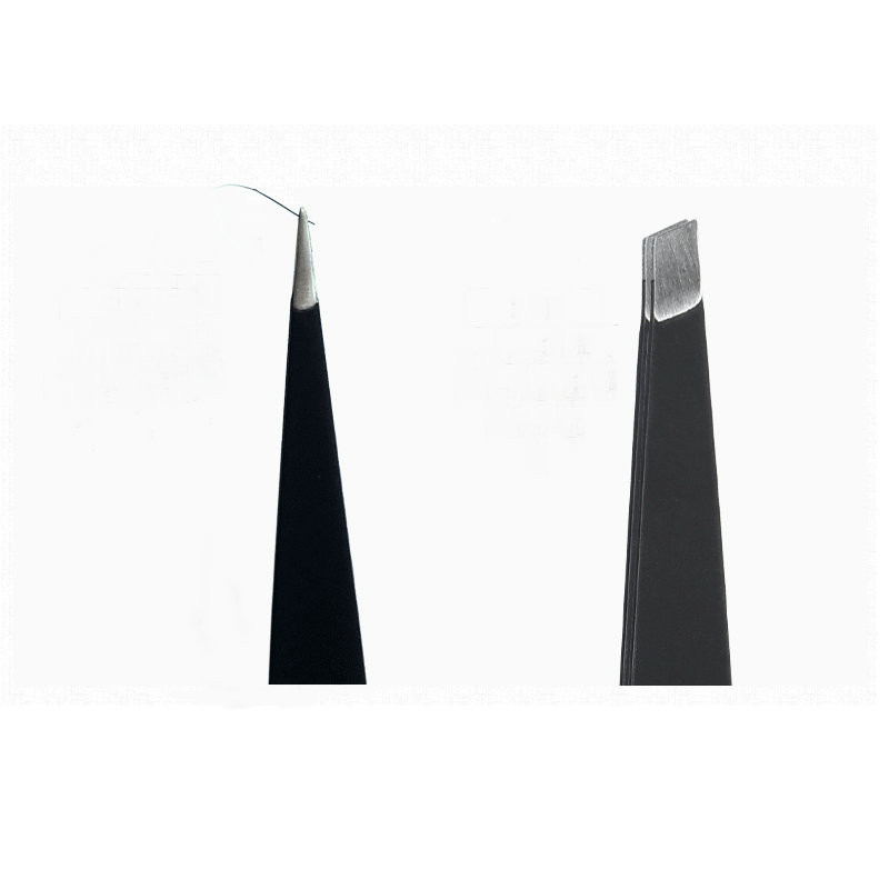 LIZY 2 buc Pensetă pentru sprâncene, din oțel inoxidabil, pentru frumusețea părului, extractor plat ascuțit, clemă pentru sprâncene, pentru îndepărtarea părului, instrumente de machiaj