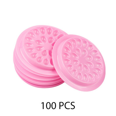 5/100 buc. Suport de lipici pentru gene de unică folosință, autocolant de flori din plastic, palet adeziv pentru extensia genelor adeziv instrumente de machiaj