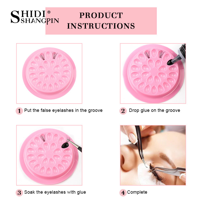 5/100 buc. Suport de lipici pentru gene de unică folosință, autocolant de flori din plastic, palet adeziv pentru extensia genelor adeziv instrumente de machiaj