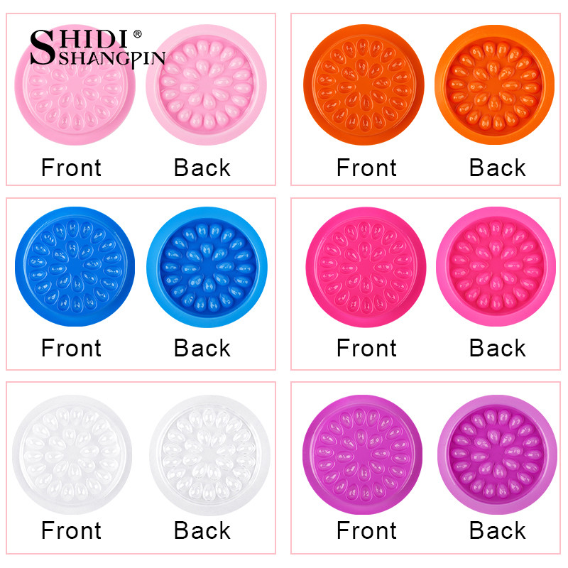 5/100 buc. Suport de lipici pentru gene de unică folosință, autocolant de flori din plastic, palet adeziv pentru extensia genelor adeziv instrumente de machiaj