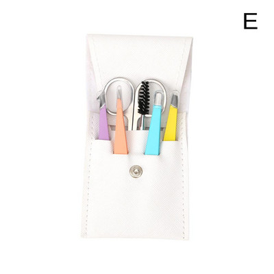 Set de 6 pensete pentru sprâncene cu foarfece curbate pentru gene, barbă, smulgător de față, cleme de extracție, perie pentru ochi, instrumente pentru îndepărtarea părului de păr J1B8
