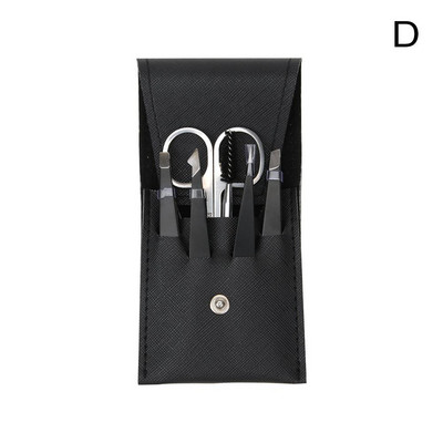 Set de 6 pensete pentru sprâncene cu foarfece curbate pentru gene, barbă, smulgător de față, cleme de extracție, perie pentru ochi, instrumente pentru îndepărtarea părului de păr J1B8