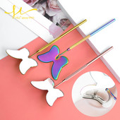 H&L SINCE 1990 Oglindă pentru gene Oglindă drăguță pentru gene cu fluture Oglindă detașabilă pentru machiaj din oțel inoxidabil