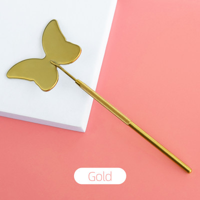 H&L SINCE 1990 Oglindă pentru gene Oglindă drăguță pentru gene cu fluture Oglindă detașabilă pentru machiaj din oțel inoxidabil