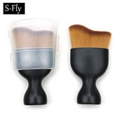 Perie de machiaj în formă de S Undă arc curbat în formă de păr bază pentru fond de ten Instrumente de machiaj Perie BB Cream perie Instrument de protecție Maquiagem