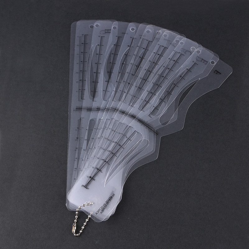 Karštas 10/12 vnt./pak. Mada Karštas „pasidaryk pats“ antakių formavimo šablonas Antakių priežiūros formavimo trafaretų rinkinys Antakių trafaretai Kortelės makiažo priedai