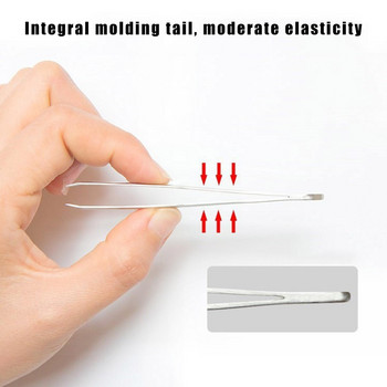 Стоманени пинсети за вежди Инструмент за извиване на фалшиви мигли Издърпайте щипки за вежди Инструменти за гримиране за вежди Направи си сам Y7T5