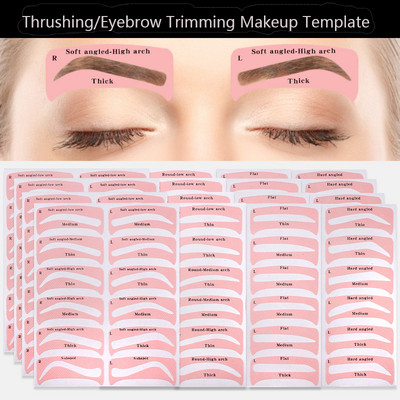4 Sheets Eye Makeup Eyebrow Shaper DIY 24 Styles Set Brow Definer Eyebrow Stamp Card Stencil Shaping Makeup Tool Non Woven eyebr