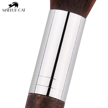 Μακιγιάζ Cat Cosmetic Brush-5Pcs Φορητά πινέλα μακιγιάζ και κουτί αποθήκευσης σιδήρου-Σετ μακιγιάζ ξύλινη λαβή συνθετικών μαλλιών-στυλό ομορφιάς