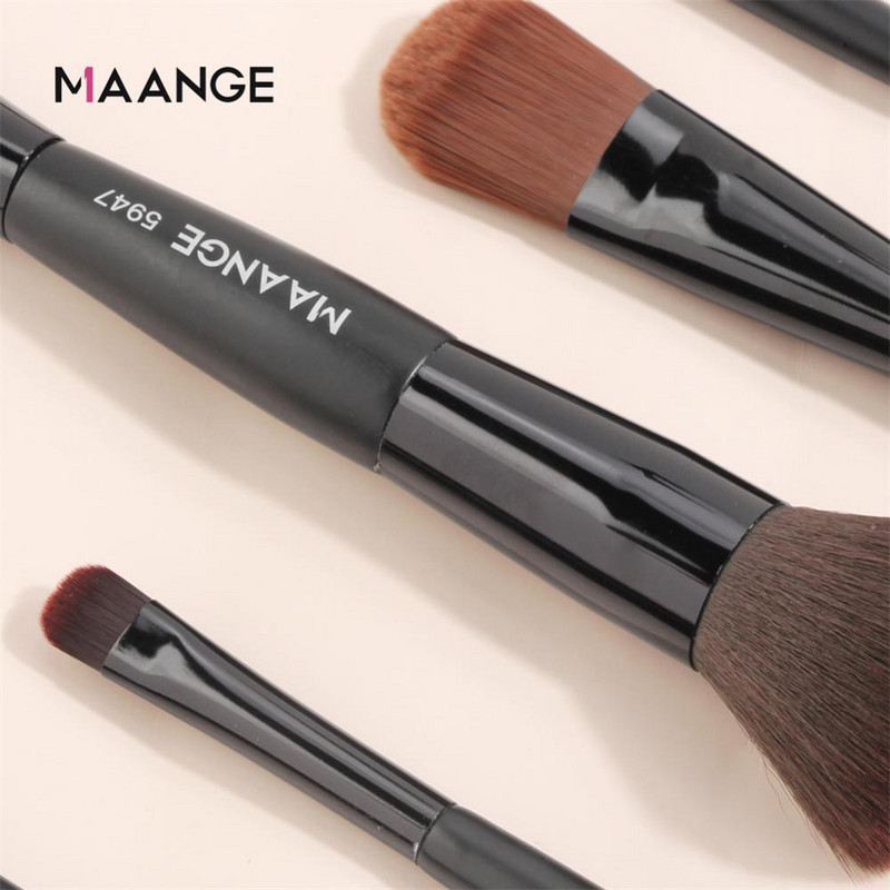 Hot 7 bucăți set de pensule de machiaj cu cap dublu, pudră pentru fard de obraz, fard de ochi, corector, pentru frumusețe, pentru cosmetice.