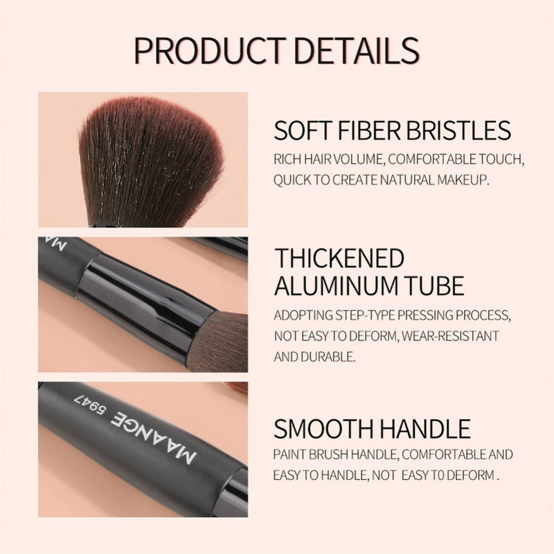 Hot 7 bucăți set de pensule de machiaj cu cap dublu, pudră pentru fard de obraz, fard de ochi, corector, pentru frumusețe, pentru cosmetice.