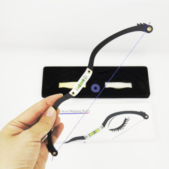 Microblading Перманентен грим Линийка с лък и стрела за татуировка с предварително нанесено мастило PMU Mapping Измерване на вежди