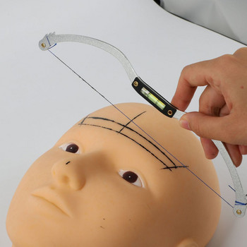 Microblading Перманентен грим Линийка с лък и стрела за татуировка с предварително нанесено мастило PMU Mapping Измерване на вежди