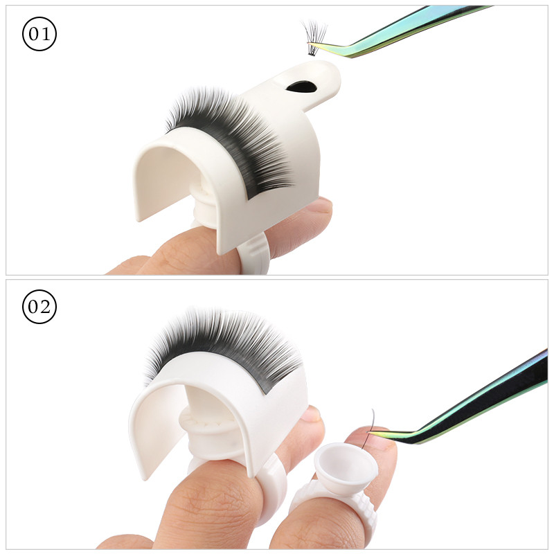 2-u-1 držač ljepila u obliku slova U i ladica za umjetne trepavice Multifunkcionalni set Pribor za ekstenzije umjetnih trepavica Kozmetički pribor