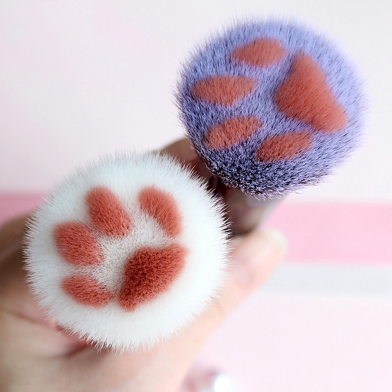 ZZDOG 1 buc perie de machiaj retractabilă de înaltă calitate, pudră de față, fard de obraz, perie cosmetică, instrumente de frumusețe drăguță, păr natural moale