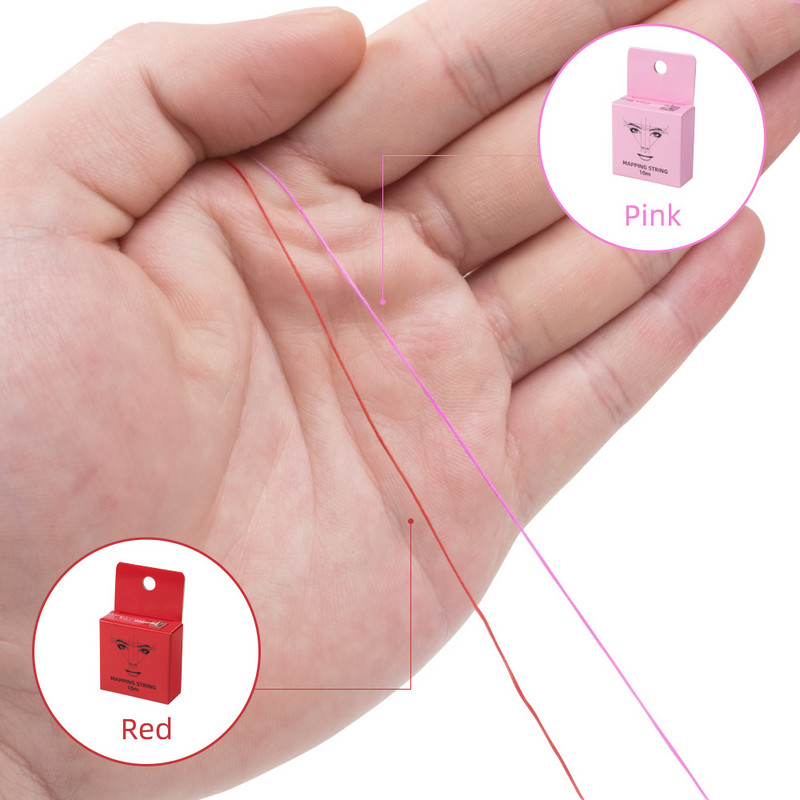 10 metrų Microblading kartografavimo rašalo virvelė makiažui Antakių dažymui lino siūlai Pusiau nuolatinės padėties nustatymo matavimo įrankiai