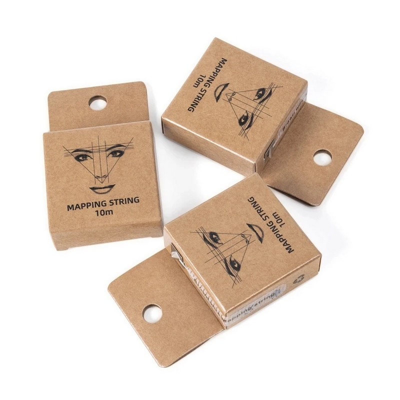 10M Brown Mapping Pre-ink String For microblading Eyebow Makeup Dyeing Thread Semi Permanent Positioning Инструмент за измерване на вежди